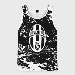 Майка-безрукавка мужская Ювентус белые штрихи красок, цвет: 3D-белый