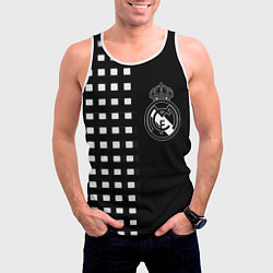 Майка-безрукавка мужская Real Madrid клетка, цвет: 3D-белый — фото 2