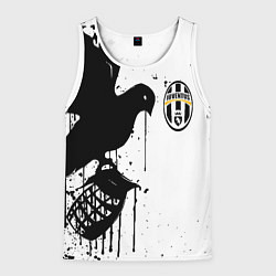 Мужская майка без рукавов Ювентус черная птица краски