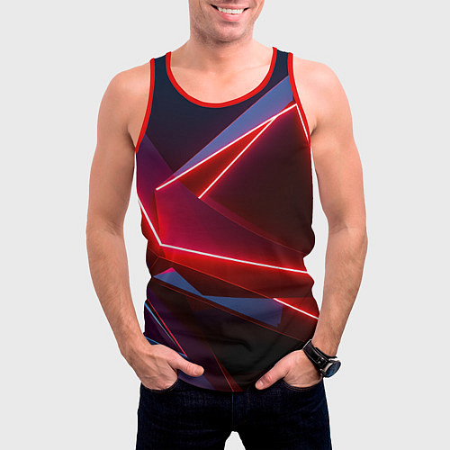 Мужская майка без рукавов Neon laser red / 3D-Красный – фото 3