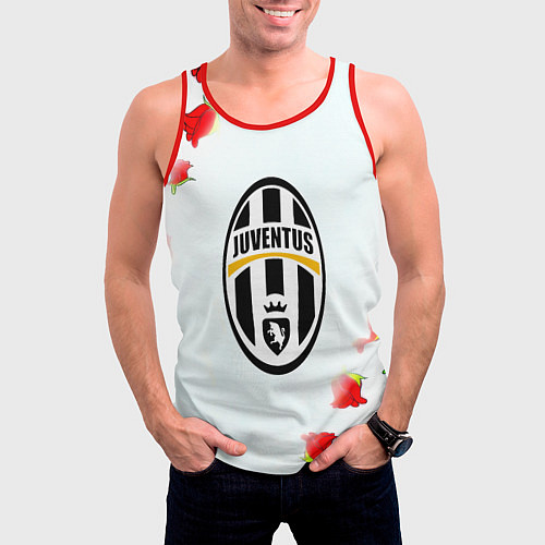 Мужская майка без рукавов Ювентус розы / 3D-Красный – фото 3