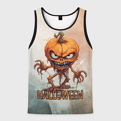 Майка-безрукавка мужская Тыква монстр, цвет: 3D-черный