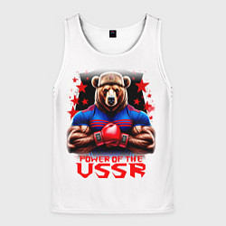 Мужская майка без рукавов USSR медведь