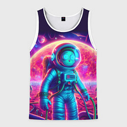 Мужская майка без рукавов Морти в одиночестве на неоновой планете
