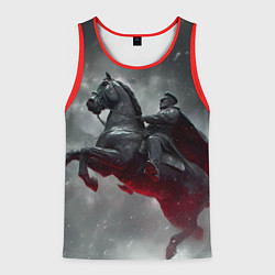 Майка-безрукавка мужская Всадник в плаще на коне, цвет: 3D-красный