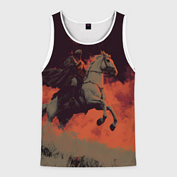 Майка-безрукавка мужская Всадник на лошади, цвет: 3D-белый