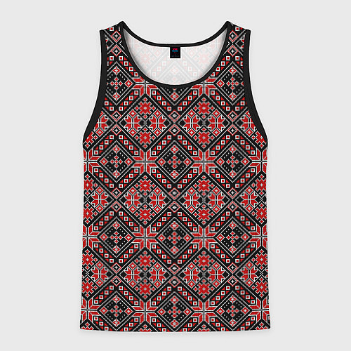 Мужская майка без рукавов Славянский стиль - орнамент / 3D-Черный – фото 1