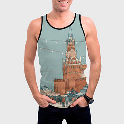 Майка-безрукавка мужская Праздничная атмосфера на новый год, цвет: 3D-черный — фото 2