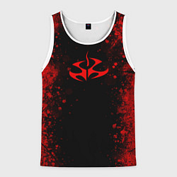 Майка-безрукавка мужская Эмблема hitman на черном фоне, цвет: 3D-белый