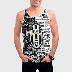 Майка-безрукавка мужская Juventus рок музыка, цвет: 3D-белый — фото 2