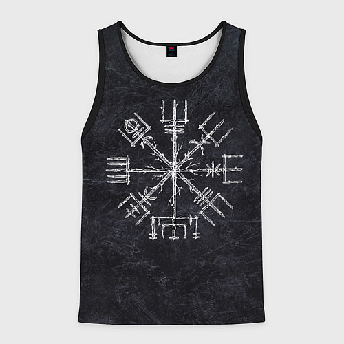 Мужская майка без рукавов Мистический компас рун вегвизир / 3D-Черный – фото 1