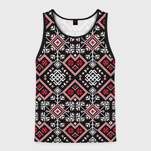 Мужская майка без рукавов Славянский орнамент обережный / 3D-Черный – фото 1