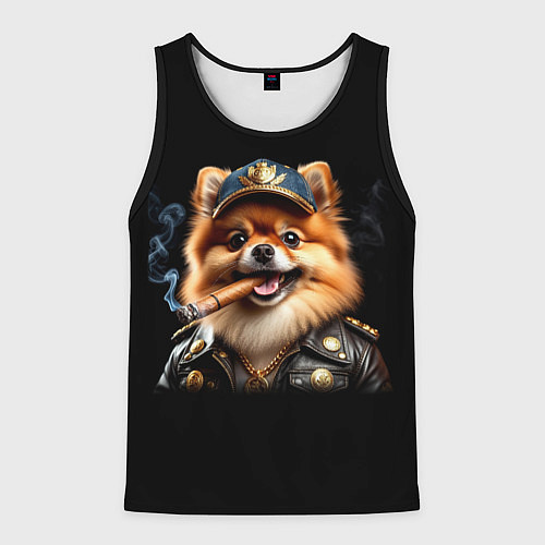Мужская майка без рукавов Гламурный чау-чау / 3D-Черный – фото 1
