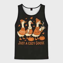 Майка-безрукавка мужская Осенние гуси, цвет: 3D-черный