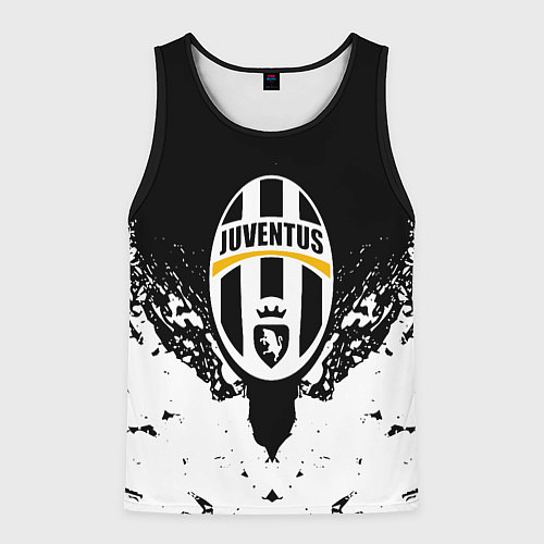 Мужская майка без рукавов Ювентус краски всплеск текстура / 3D-Черный – фото 1