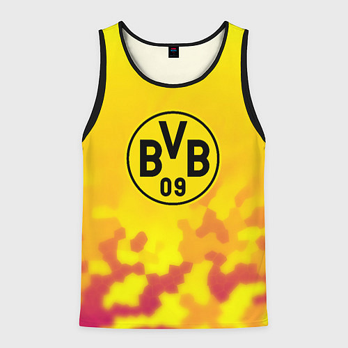 Мужская майка без рукавов Borussia камуфляж желтый текстура / 3D-Черный – фото 1