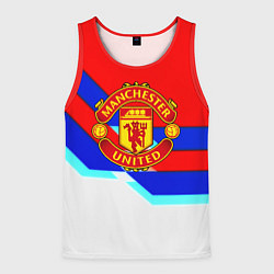 Майка-безрукавка мужская Манчестер Юнайтед полосы геометрия, цвет: 3D-красный