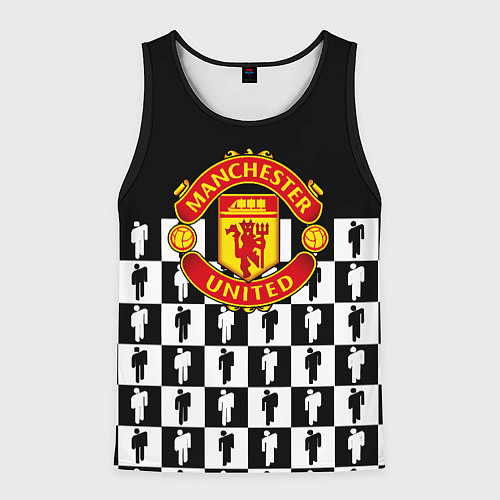 Мужская майка без рукавов Манчестер Юнайтед люди паттерн / 3D-Черный – фото 1