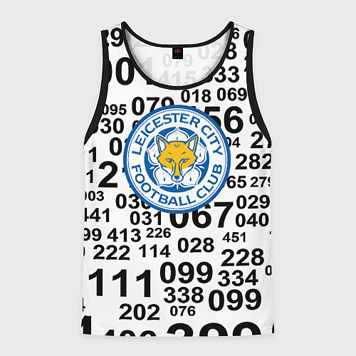 Мужская майка без рукавов Лестер сити цифры символы / 3D-Черный – фото 1