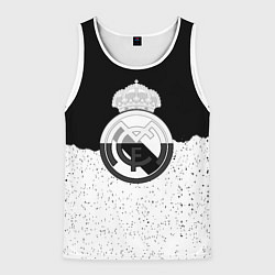 Майка-безрукавка мужская Реал Мадрид лого ночь текстура, цвет: 3D-белый