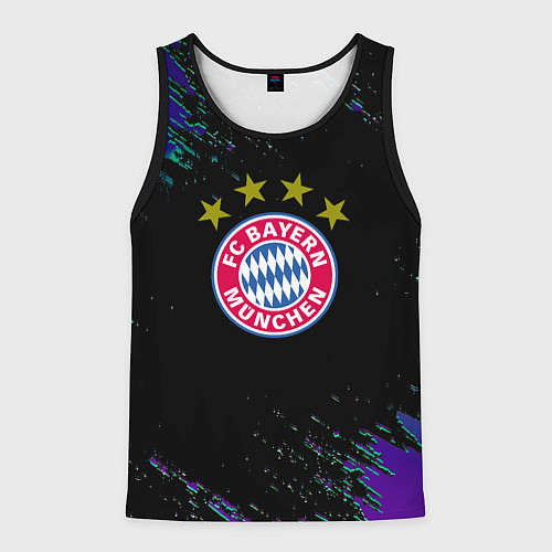 Мужская майка без рукавов Бавария Мюнхен краски текстура / 3D-Черный – фото 1
