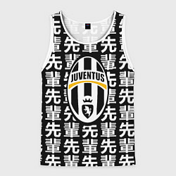 Майка-безрукавка мужская Ювентус япония символы, цвет: 3D-белый