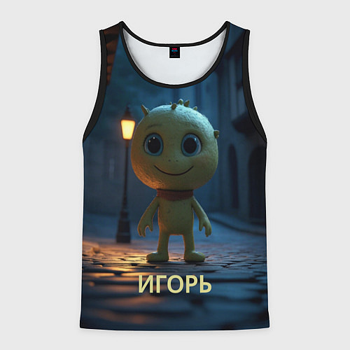 Мужская майка без рукавов Мем игорь / 3D-Черный – фото 1