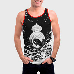 Майка-безрукавка мужская Реал Мадрид краски текстура, цвет: 3D-красный — фото 2