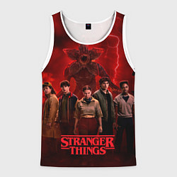 Майка-безрукавка мужская Герои и демогоргон Загадочные события финал, цвет: 3D-белый