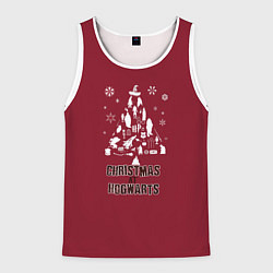 Майка-безрукавка мужская Рождество в Хогвартс, цвет: 3D-белый