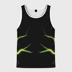 Майка-безрукавка мужская Color green black, цвет: 3D-белый