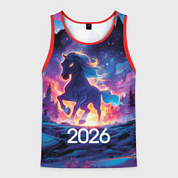 Майка-безрукавка мужская 2026 Фэнтези лошадка, цвет: 3D-красный
