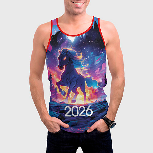 Мужская майка без рукавов 2026 Фэнтези лошадка / 3D-Красный – фото 3