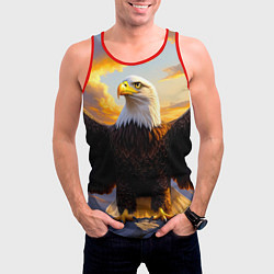 Майка-безрукавка мужская Белоголовый орлан владыка небес, цвет: 3D-красный — фото 2