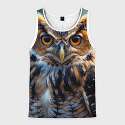Майка-безрукавка мужская Лунная сова в лесу, цвет: 3D-белый