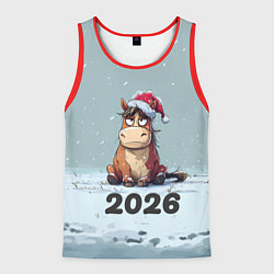 Майка-безрукавка мужская Уставшая лошадка 2026, цвет: 3D-красный