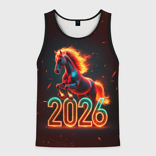 Мужская майка без рукавов Светящаяся лошадь 2026 / 3D-Черный – фото 1