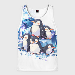 Майка-безрукавка мужская Пингвины и лёд, цвет: 3D-белый