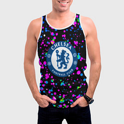 Майка-безрукавка мужская Челси неоновые краски, цвет: 3D-белый — фото 2