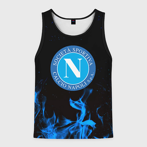 Мужская майка без рукавов Наполи синий огонь / 3D-Черный – фото 1