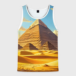 Майка-безрукавка мужская Величие пирамид на закате, цвет: 3D-белый