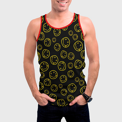 Мужская майка без рукавов Nirvana Pattern / 3D-Красный – фото 3