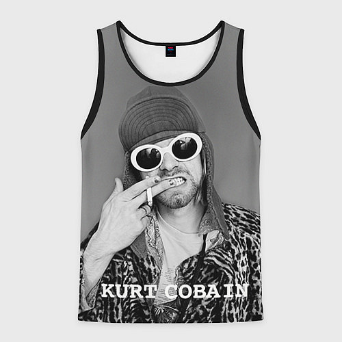 Мужская майка без рукавов Кобейн в очках / 3D-Черный – фото 1
