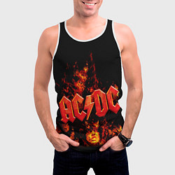 Майка-безрукавка мужская AC/DC Flame, цвет: 3D-белый — фото 2