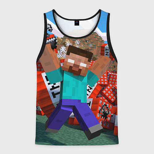 Мужская майка без рукавов Minecraft Man / 3D-Черный – фото 1