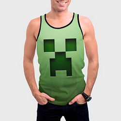 Майка-безрукавка мужская Creeper Face, цвет: 3D-черный — фото 2