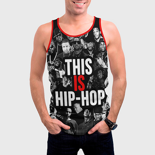 Мужская майка без рукавов This is hip-hop / 3D-Красный – фото 3