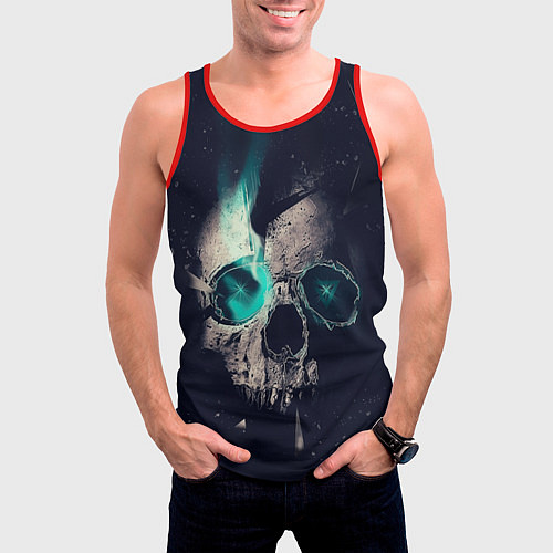 Мужская майка без рукавов Skull eyes / 3D-Красный – фото 3