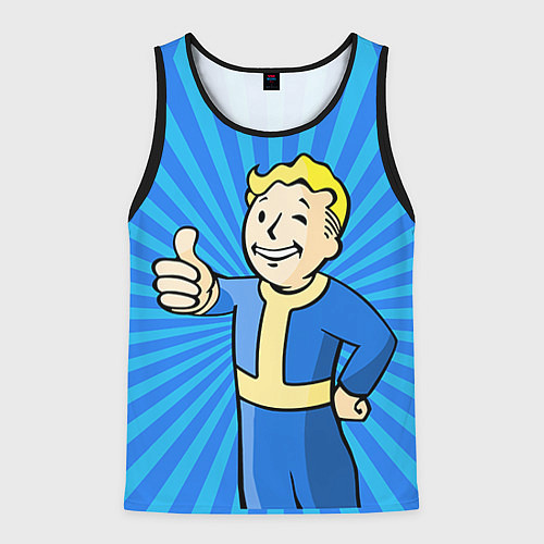 Мужская майка без рукавов Fallout Blue / 3D-Черный – фото 1