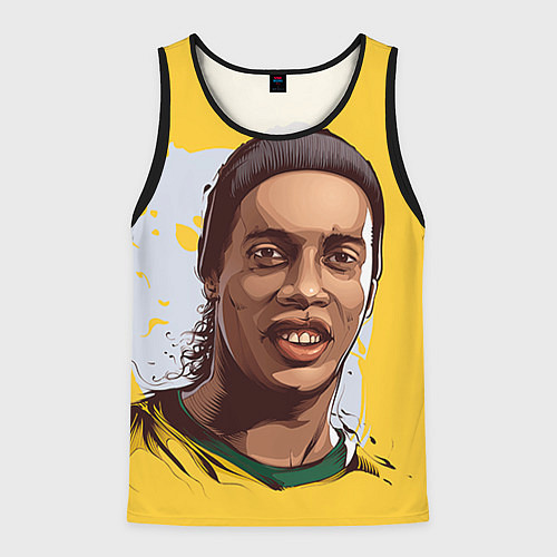 Мужская майка без рукавов Ronaldinho Art / 3D-Черный – фото 1